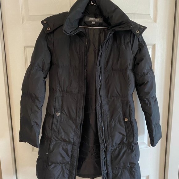 XS Kennth Cole Reaction - Black Long Winter Coat - Picture 1 of 5